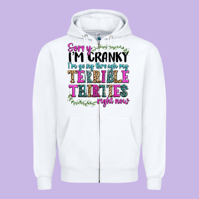 Zipper Hoodie sorry im cranky im going through my terrible thirties right now