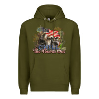 Army Green chill the fourth out cows 4th july america Premium Hoodie - NancyCooperArtShop