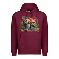 Burgundy chill the fourth out cows 4th july america Premium Hoodie - NancyCooperArtShop