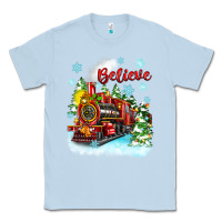 Dusty Blue christmas polar express believe Classic Tee - Zillion Design Studio