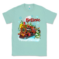 Seafoam christmas polar express believe Classic Tee - Zillion Design Studio