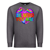 Charcoal Heather be who you are Premium Sweatshirt - HRA Design Shop