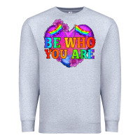 Heather Grey be who you are Premium Sweatshirt - HRA Design Shop