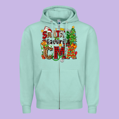 Santa's Favorite Cma Zipper Hoodie Designed By Zillion Design Studio