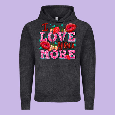 I Love You More With Lips And Strawberry Vintage Hoodie Designed By Adodesignshop