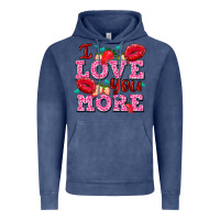 Vintage Denim i love you more with lips and strawberry Vintage Hoodie - AdoDesignShop