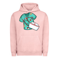 Pigment Salmon custom name nurse scrubs   font easter risen Urban Hoodie - MaliasSmallBusiness