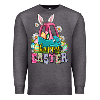 Charcoal Heather Happy Easter toddler car Premium Sweatshirt - OliviaCreatesArt