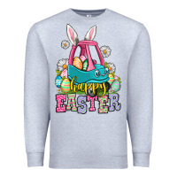 Heather Grey Happy Easter toddler car Premium Sweatshirt - OliviaCreatesArt