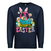 Navy Happy Easter toddler car Premium Sweatshirt - OliviaCreatesArt
