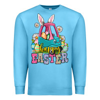 Ocean Blue Happy Easter toddler car Premium Sweatshirt - OliviaCreatesArt