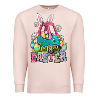Pale Pink Happy Easter toddler car Premium Sweatshirt - OliviaCreatesArt