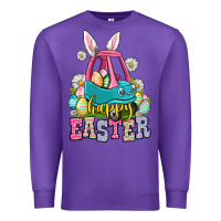 Purple Happy Easter toddler car Premium Sweatshirt - OliviaCreatesArt