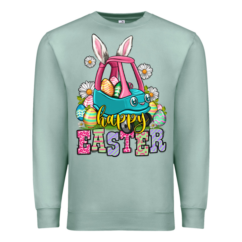 Happy Easter Toddler Car Premium Sweatshirt by OliviaCreatesArt | Teevron