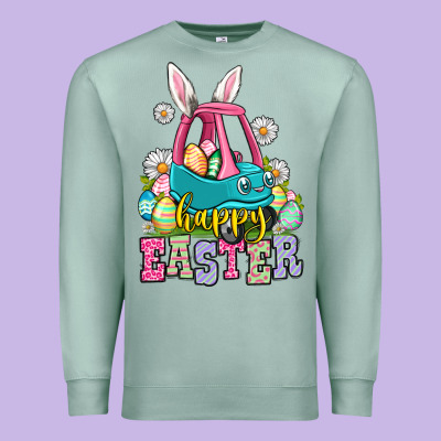Happy Easter Toddler Car Premium Sweatshirt Designed By Oliviacreatesart
