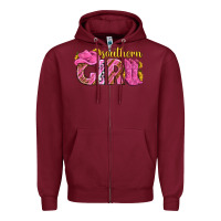 Burgundy southern girl western Zipper Hoodie - texasbilliewilder