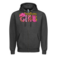 Charcoal Heather southern girl western Zipper Hoodie - texasbilliewilder