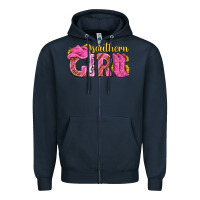 Navy southern girl western Zipper Hoodie - texasbilliewilder