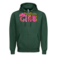 Sports Green southern girl western Zipper Hoodie - texasbilliewilder