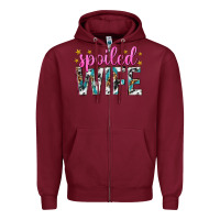 Burgundy spoiled wife Zipper Hoodie - texasbilliewilder