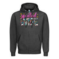 Charcoal Heather spoiled wife Zipper Hoodie - texasbilliewilder