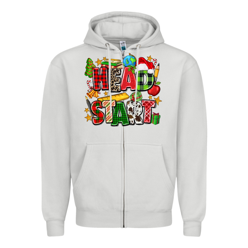 Head Start Christmas Zipper Hoodie by Zillion Design Studio | Teevron