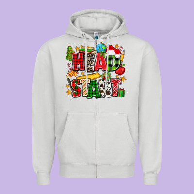 Head Start Christmas Zipper Hoodie Designed By Zillion Design Studio