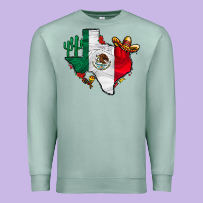 Mexica Texas Premium Sweatshirt Designed By Cowhidedigitalart