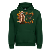 Forest Green merry and bright black santa Urban Hoodie - MaliasSmallBusiness