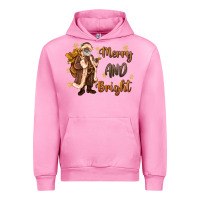 Fuchsia Pink merry and bright black santa Urban Hoodie - MaliasSmallBusiness