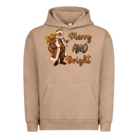 Pigment Burro merry and bright black santa Urban Hoodie - MaliasSmallBusiness