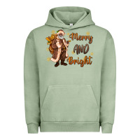 Pigment Oil Green merry and bright black santa Urban Hoodie - MaliasSmallBusiness