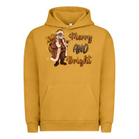 Pigment Peanut Butter merry and bright black santa Urban Hoodie - MaliasSmallBusiness