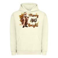 Pigment Pistachio merry and bright black santa Urban Hoodie - MaliasSmallBusiness