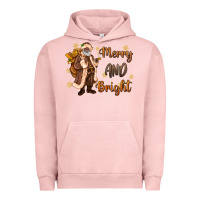 Pigment Salmon merry and bright black santa Urban Hoodie - MaliasSmallBusiness