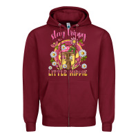Burgundy stay trippy little hippie tbw Zipper Hoodie - texasbilliewilder