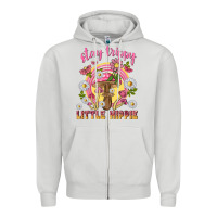 Dove Grey stay trippy little hippie tbw Zipper Hoodie - texasbilliewilder