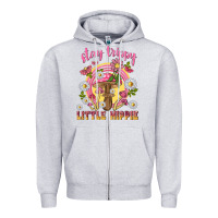 Heather Grey stay trippy little hippie tbw Zipper Hoodie - texasbilliewilder