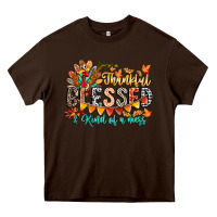 Chocolate Brown Thankful Blessed Kind Of Mess Heavy Core Tee - CowhideDigitalArt
