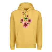 Antique Gold pink flowers hibiscus Premium Hoodie - Jasminsmagicworld