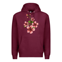 Burgundy pink flowers hibiscus Premium Hoodie - Jasminsmagicworld