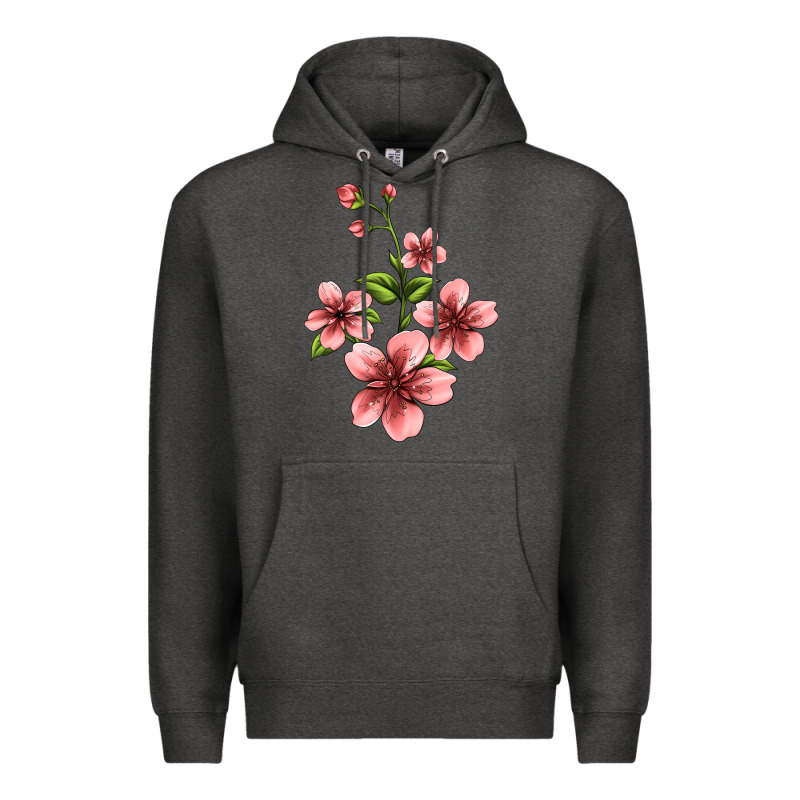 Pink Flowers Hibiscus Premium Hoodie by Jasminsmagicworld | Teevron
