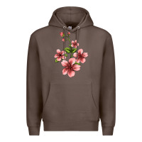 Coffee pink flowers hibiscus Premium Hoodie - Jasminsmagicworld