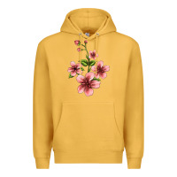 Mustard pink flowers hibiscus Premium Hoodie - Jasminsmagicworld