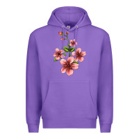 Purple pink flowers hibiscus Premium Hoodie - Jasminsmagicworld