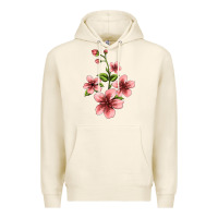 Tofu pink flowers hibiscus Premium Hoodie - Jasminsmagicworld