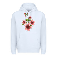 White pink flowers hibiscus Premium Hoodie - Jasminsmagicworld