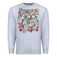 Heather Grey Easter Day Happy Easter y'all Premium Sweatshirt - OliviaCreatesArt