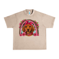 French Oak dachshund puppy floral rainbow Urban Heavy Tee - Artiststas