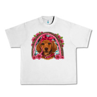 Lunar Rock dachshund puppy floral rainbow Urban Heavy Tee - Artiststas